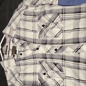 Helix button up flannel size m White, grey, black